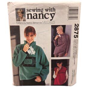 McCalls 2875 Pullover Tops & Vest Pattern All Sizes Sewing With Nancy UNCUT